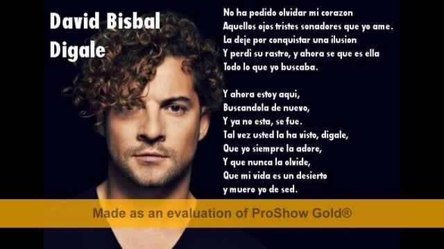 آهنگ اسپانیایی David Bisbal با نام Digale