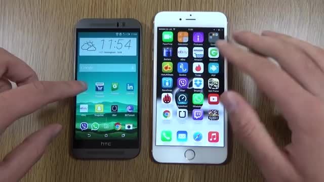 HTC One M9 VS IPhone 6 Plus _Apps speed test