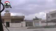 سوریه مورک حماه-رد شدن گلوله تانک از کناره تروریست ها