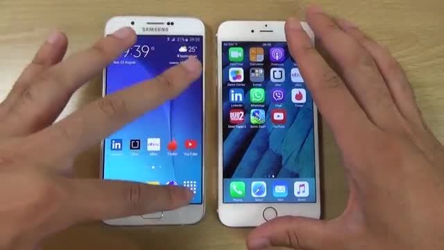 مقایسه Galaxy A8 و iPhone 6 plus - تست سرعت و دوربین