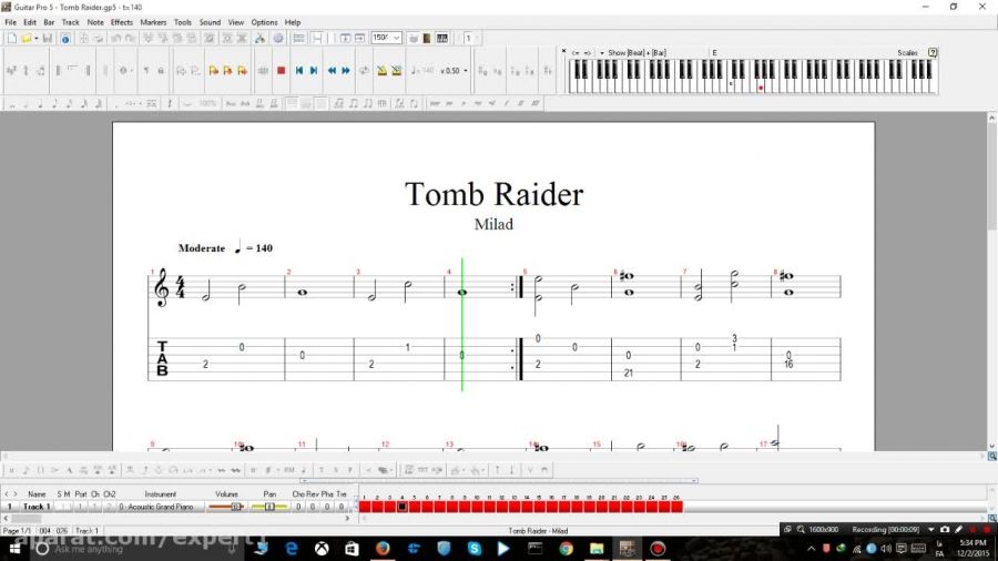 ساخت موزیک Tomb Raider با Guitar Pro