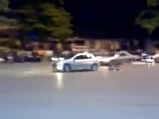 driver hit police car during stunt بدشانسی به این میگن