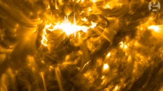 ویدیو حیرت آور از تصاویر اشغه های خورشید (ناسا)