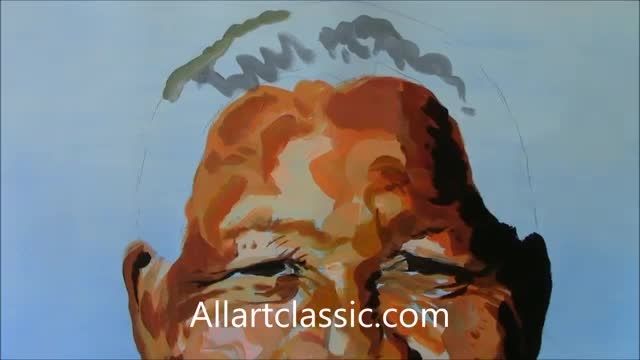 نقاشی نلسون ماندلا با آکریلیک - Bazeh.com