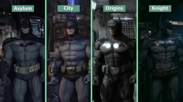 Batman arkham-asylum vs city vs origins vs knight