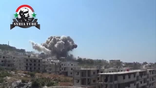 شهر سلمی لاذقیه - انهدام مقر ارتش آزاد توسط جنگنده سوری