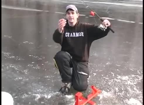 ماهیگیری اردک ماهی  در یخبندان