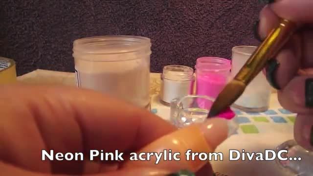 Pink Acrylic Nail Design Tutorial