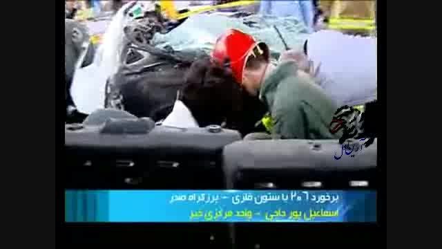 تصادف وحشتناک 206 در اتوبان صدر تهران