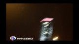 صحنه برخورد موشک مقاومت به یک برج در تل اویو