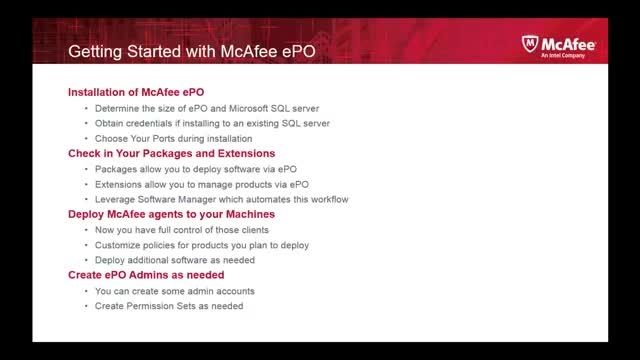 Getting Started with McAfee ePolicy Orchestrator