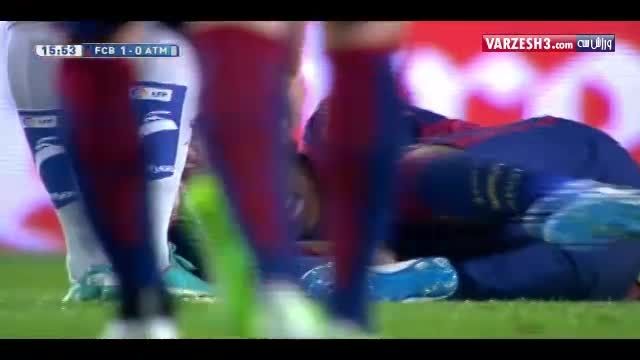 زخمی شدن نیمار در بازی با اتلتیکو مادرید