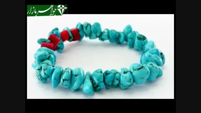 دستبند مرجان اصل و فیروزه شیمایی زنانه - کد 6307