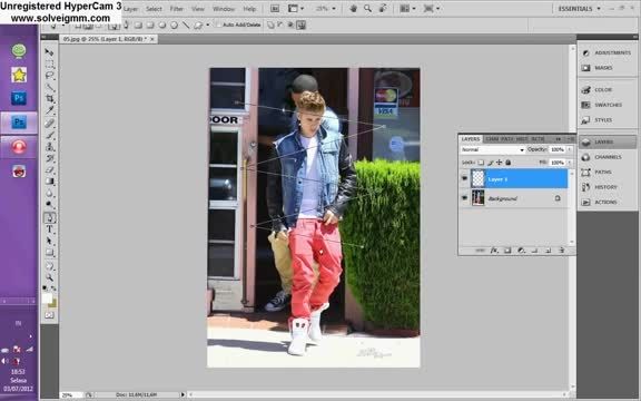 How to make neon stripes using Adobe Photoshop CS4
