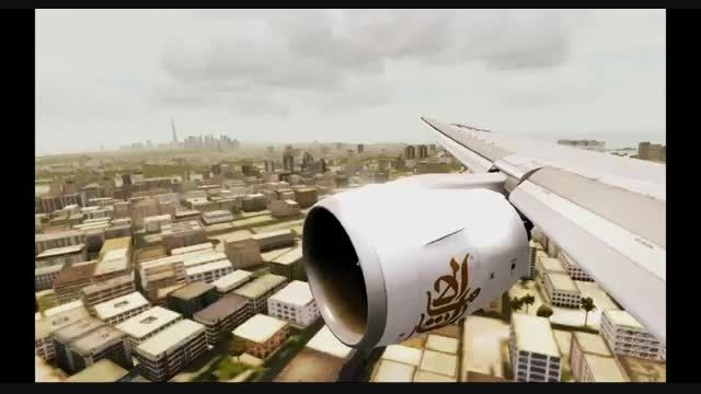 لندینگ فوق العاده تماشایی بوئینگ 777 امارات در دبی