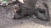 انهدام خودروی ارتش سوری و اجساد شهدای آن