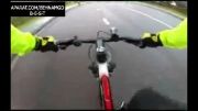 تصادف دردناک دوچرخه سوار!!