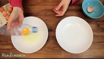 طریقه جدا کردن زرده تخم مرغ از سفیده..خیلی جالبه