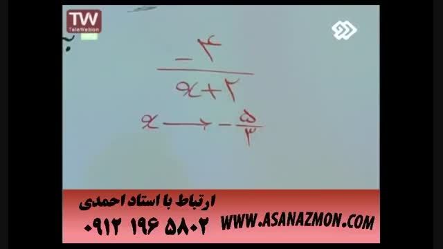 حل نمونه سوالات حد و توابع ریاضی کنکور ۴