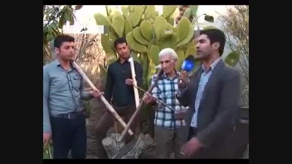 نواختن سرود ای ایران بر روی دسته بیل