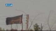 نصب پرچم یاحسین(ع) در  غوطه شرقیه دمشق