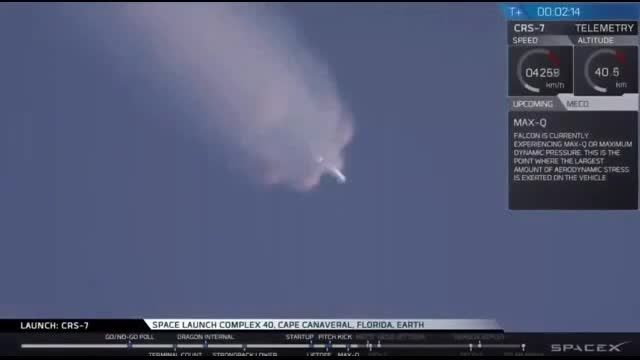 انفجار فضاپیمای Space X اندکی بعد از پرتاب