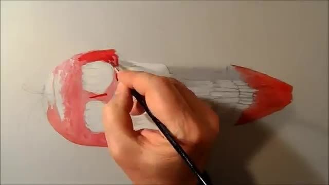 آموزش نقاشی یک سیب سه بعدی
