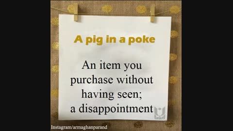 A pig in a poke
