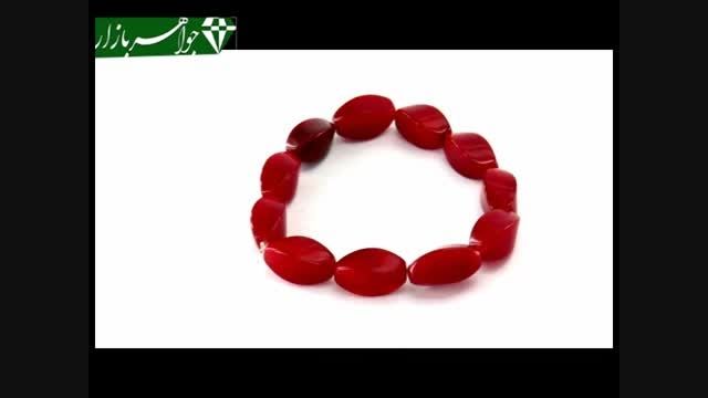 دستبند عقیق سرخ تراش ممتاز درشت زنانه - کد 6993