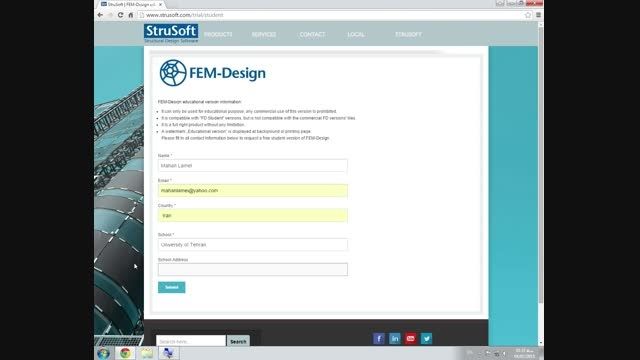 دریافت و نصب نسخه دانشجویی (رایگان) برنامه FEM-Design