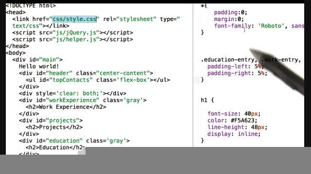 5. نگاهی به کد CSS پروژه رزومه و جی کوئیری-جلسه سوم- ق1