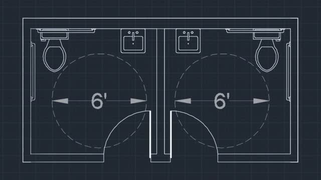 Drawing an Accessible Restroom Layout in AutoCAD