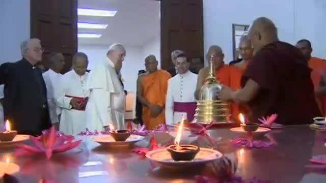 حضور پاپ در معبد بودائیان سریلانکا