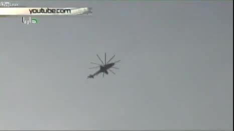 بشکه باران تروریست ها توسط بالگرد میل Mi-24