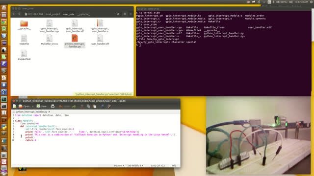 linux kernel interrupt handling and python callback