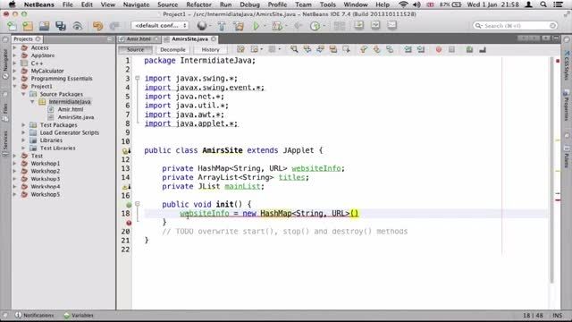 ۲۵- متود init برای اپلت ساده در جاوا Java