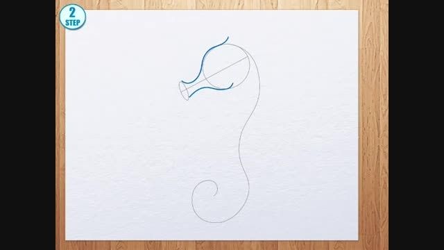 نقاشی اسب آبی