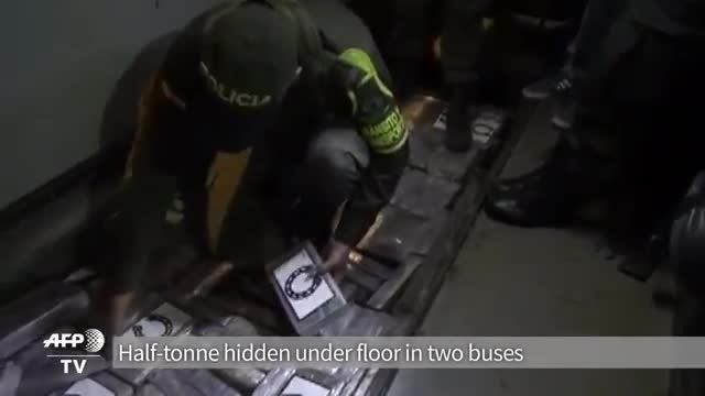 کشف نیم تن کوکائین در اتوبوس هواداران تیم کلمبیا