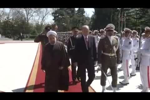 استقبال از رییس جمهور ترکیه  توسط روحانی