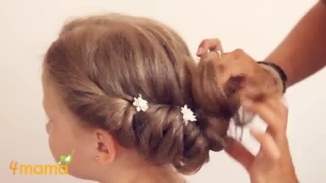 آموزش مدل بافت ساده وزیبای موی سرباتزئین گل !!!