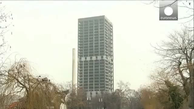 تخریب بلندترین ساختمان اروپا در فرانکفورت