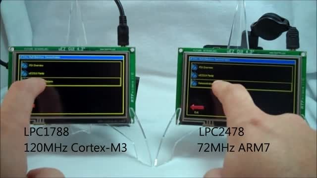 مقایسه سرعت دو میکرو ARM مدله LPC 1788 و LPC 2478