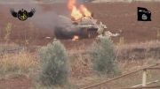 در آتش سوختن تانک ارتش سوریه (کیفیت HD)