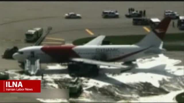 فیلم آتش گرفتن هواپیما در ایالت فلوریدای آمریکا