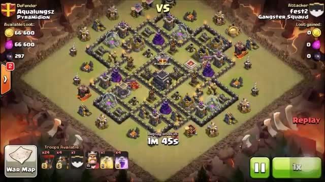 clash of clans attack for lava and baloon