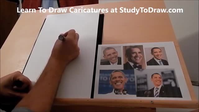 آموزش طراحی کاریکاتور 23 (طراحی کاریکاتور اوباما)1