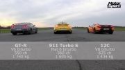 پورشه 911 Turbo S در مقابل مک لارن 12C در مقابل نیسان GTR