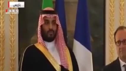 حرکات غیر عادی جانشین ولیعهد عربستان در دیدار با اولاند