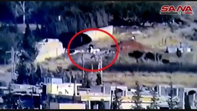 انهدام ماشین آلات تروریست ها توسط ارتش سوریه