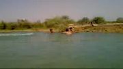 روزهای داغ تابستان وآب تنی جوانان رامشیری در رود پرخطرجراحی